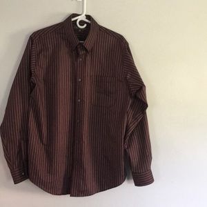 Mens Oxford Shirt- burgundy with stripes
